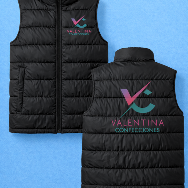 CHALECO INFLABLE CON CAPUCHA BORDADO